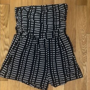 Black & White Strapless Romper